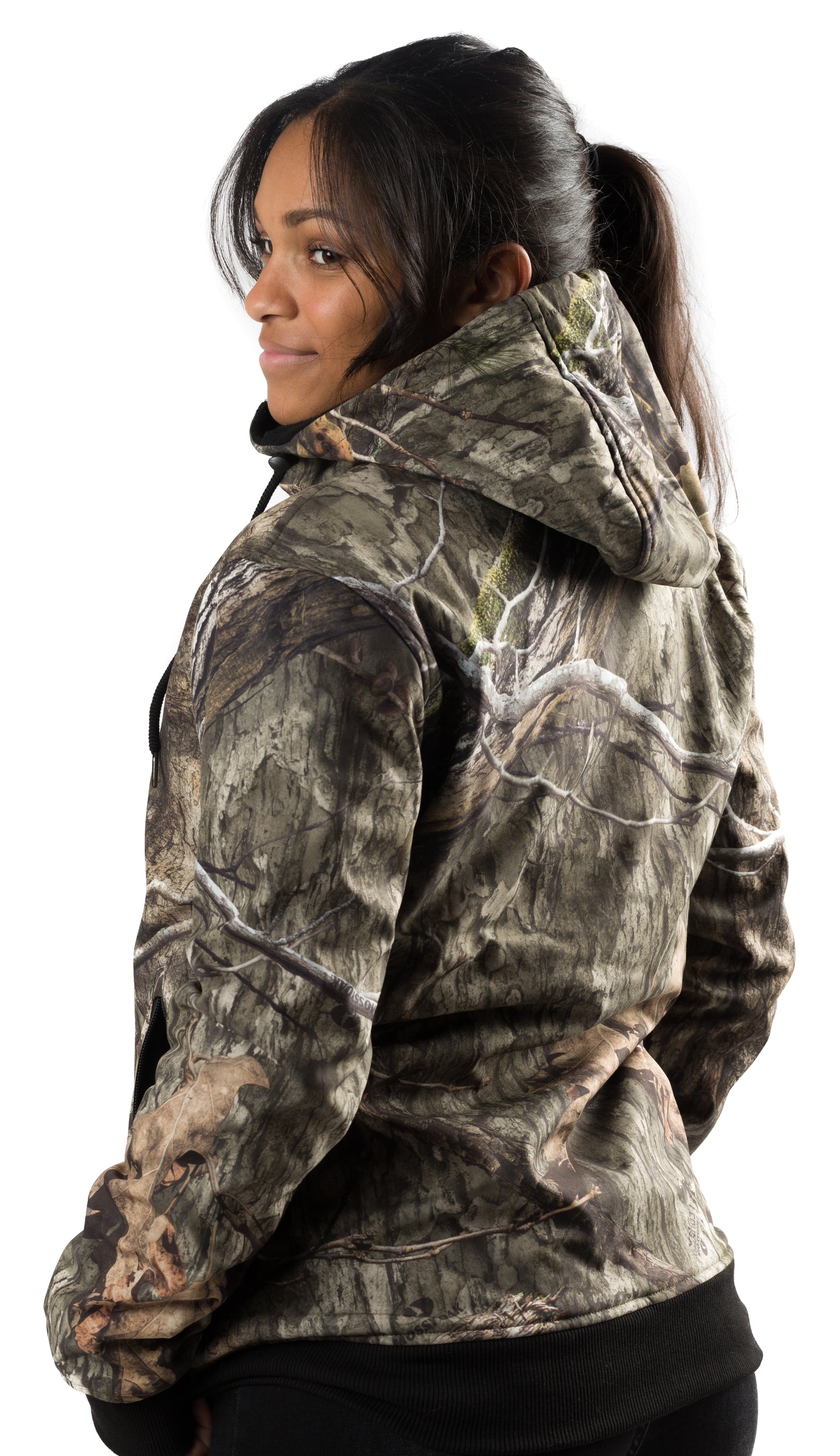 Shadow Womens Heated Hunting Hoodie - Mossy Oak Camo