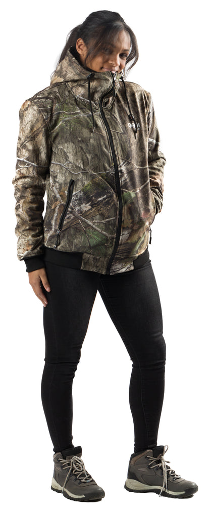 Shadow Womens Heated Hunting Hoodie - Mossy Oak Camo